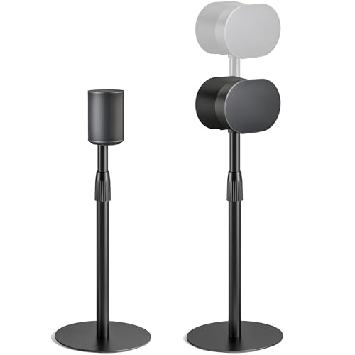 PEGZONE Adjustable 26.9-42.6 Speaker Stands for Sonos Era 100 & 300 Black