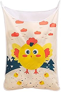Lovely Chicken Hanging Laundry Hamper Bag Laundry Basket Collapsible Space Saving Wall with Stainless Steel Hooks Dirty Clothes Bag Nursery Hamper Cute Cartoon Clothes Bag for College Closet Door