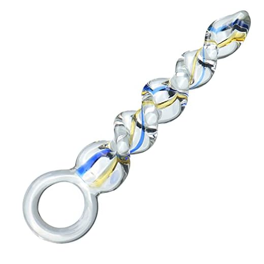 Barra de masaje roscada de vidrio de doble color, 21,5 cm de largo, 3,3 cm de diámetro