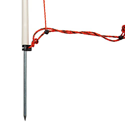 horizont easyLine Schafzaun 50 m – 90 cm hoch – Elektrozaun mit 14 Kunststoffpfählen & Einzelspitze – mobiler Steckzaun mit Strom – Weidezaun zum Stecken für Schafe & Ziegen