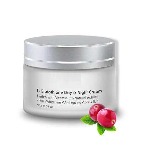 1.76oz L- Glutathione and Vitamin C Face Cream for Skin Whitening Anti Ageing and Glass Skin Enrich with Natural Actives 50 Gm