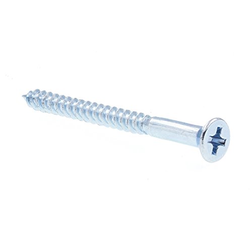 Tornillos para madera PRIME-LINE 9034412, cabeza plana, sistema Phillips, tamaño #5 x 1-1/2 pulgada, cincado (50 piezas) miniatura 1