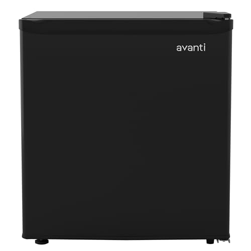 Image of Avanti Mini Fridge 1.6 Cu. Ft. Compact Refrigerator for Dorm, Office & Bedroom, Chiller Compartment, Glass Shelf, Reversible Door with Automatic Defrost, ENERGY STAR, Black