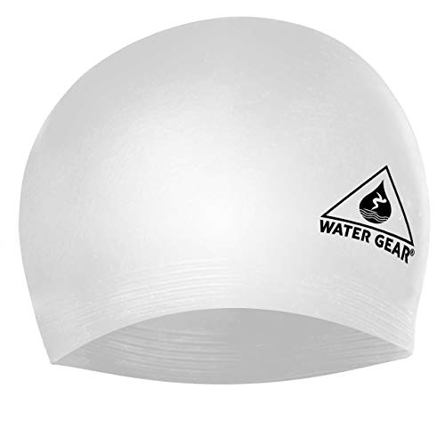 Water Gear Latex Adult Swim Cap - Durable and Flexible Unisex Non-Waterproof - Great for Short and Long Hair - Improve Your Performance - Triathlon Swimmers and Athletes