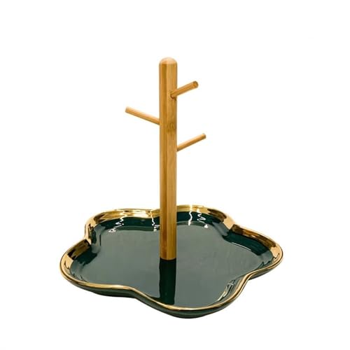 キーホルダーラック エントリーキーハンガー クリエイティブな木製車用キーチェーンハンガー(緑)