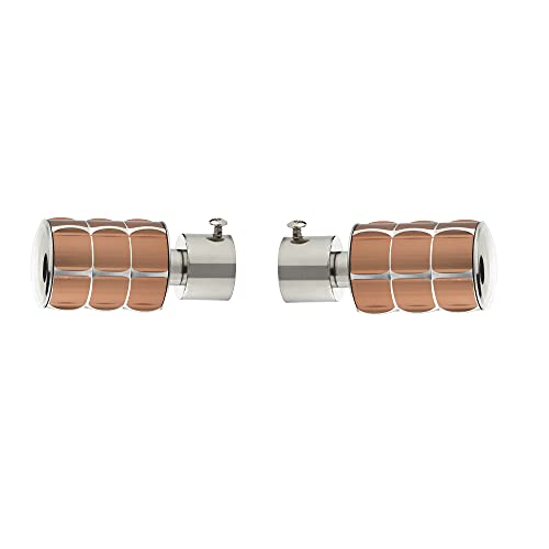 Image of GLOXY Stainless Steel Curtain Bracket Parda Holder with Support 1 Inch Rod Pocket Finials Designer Door and Window Rod Support Fittings, Curtain Rod Holder (Copper 5 Pair)
