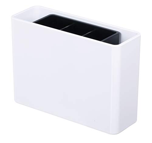HAN Stifteköcher i-Line, Schreibtisch Stiftebox für das Büro mit 3 Fächern und verschiebbarem Innenköcher aus Kunststoff, 92120-12, weiß