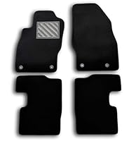 Fußmatten für Opel Corsa D 2006-2014 und Corsa E ab 2014 bis 2019, passgenau, rutschfest, Absatzschoner aus verstärktem Gummi, Befestigungsknöpfe, Schwarz