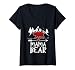 Mama Bear Christmas Pajama Red Plaid Buffalo Matching V-Neck T-Shirt
