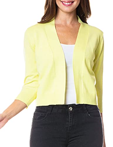 Image of Bolero Cropped Cardigans Shrugs for Women - 3 /4 Sleeve Open Front Cover up for Dresses