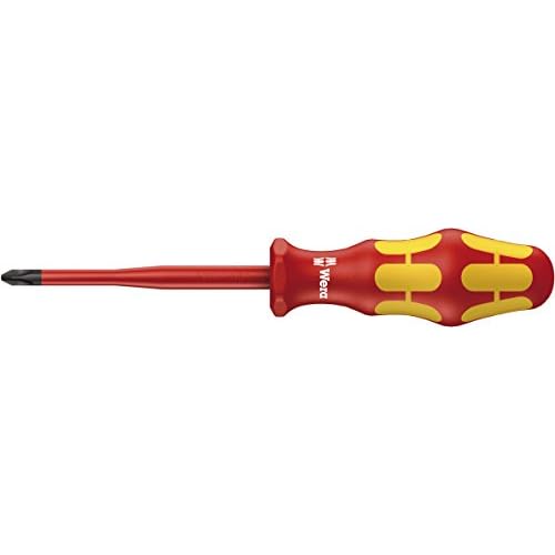 Wera 162 iS PH/S VDE-isolierter Schraubendreher für PlusMinus Schrauben (Phillips/Schlitz) mit reduziertem Klingendurchmesser, PH/S # 1 x 80 mm, 05006455001