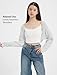 EXARUS Girls Cardigan Teen Open Front Cropped Sweater Long Sleeve Shrug Bolero Ribbed Lightweight Casual Dressy Knit Top Light Grey 14Y