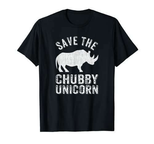 Funny Save the Chubby Unicornios Fat Rhino Vintage regalo Camiseta