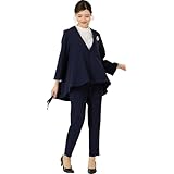 [アッドルージュ] スーツ レディース セットアップ ストレッチ 体型カバー ビジネス セレモニースーツ 入学式 卒業式 母 ママ 洗える 大きいサイズ【t5334】 ネイビー 3Lサイズ