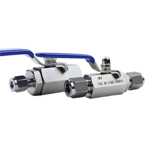 Válvula de bola de acero inoxidable 304 con conexión de compresión de 1/4 de pulgada 2