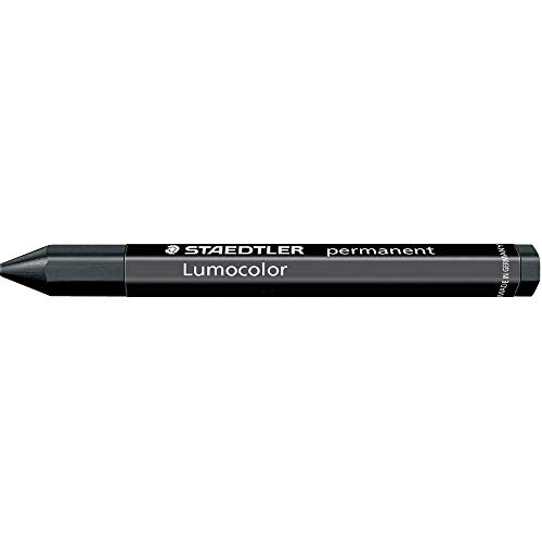 STAEDTLER 236-9 Lumocolor Permanent Omnigraph Smudge-Proof Universal Marking Crayon - Black (Pack of 12)