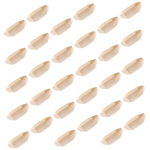 MOTHNUR 50個 使い捨て木製寿司ボートプレート 船型食品容器 パーティー用刺身 前菜皿 家 レストラン バー対応