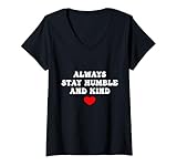 Photo Gallery donna always stay humble and kind maglietta con collo a v Photo Gallery donna always stay humble and kind maglietta con collo a v