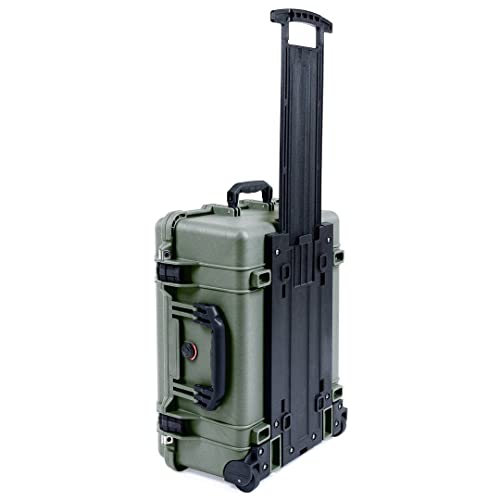 Pelican Color Case OD Green Pelican 1560 case with Black Handles & latches. Comes Empty with Wheels.