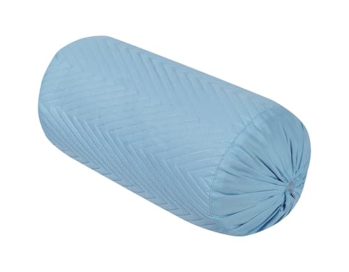 Image of RD TREND Glace Cotton Quilted Bolster Cover Size-16x32 Inches | Soft & Durable Cylindrical Pillow Cover for Bolster Pillow | Perfect for Sofa, Diwan,Couch & Bed Decor (Sky Blue)