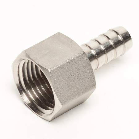 Stainless Steel 1/2 FPT X 3/8 Hose Barb