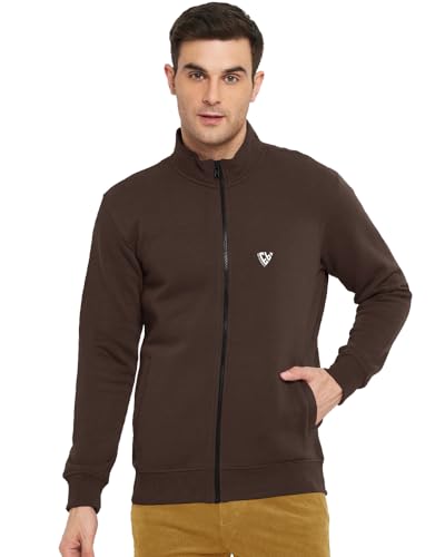 Image of EYEBOGLER Men's Solid Henley Neck Full Sleeves Regular Fit Sweatshirt