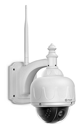 FDT Outdoor PTZ (4X Optical Zoom) HD 1080P WiFi IP Camera (2.0 Megapixel), IP65 Weatherproof, Wireless Security Camera FD8903 (White), Pan/Tilt/Zoom, Night Vision - 65ft (20meters) w/ 32GB SD Card