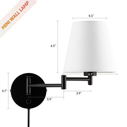 Buy VONLUCE Modern Swing Arm Wall Mount Light Plug in, Corded Wall