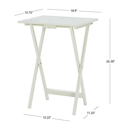 Linon Home Décor Atlas Compass Set Tray Table, Gray by Linon - Image 2
