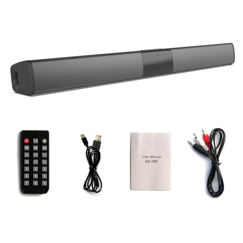 Pesfehhy Barra de Sonido BS-28B Altavoz Bluetooth EstéReo Sonido de Cine en Casa Altavoz PortáTil InaláMbrico de Escritorio Multifuncional
