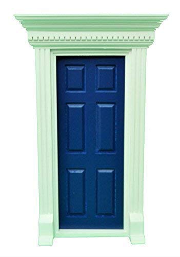 Preisvergleich Produktbild Melody Jane Puppenhaus Blau Georgischer Tür Vorne mit Nutfräse Detail 1:12 Maßstab