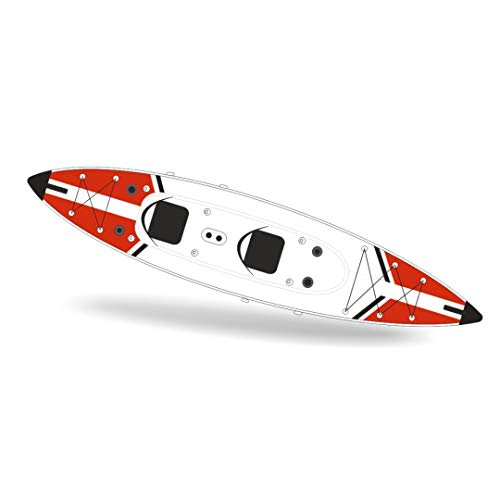 JBAY.ZONE Kayak Canoa Hinchable 2 Plazas V-Shape Duo 426x90cm enteramente en Drop-Stitch de Alta presión