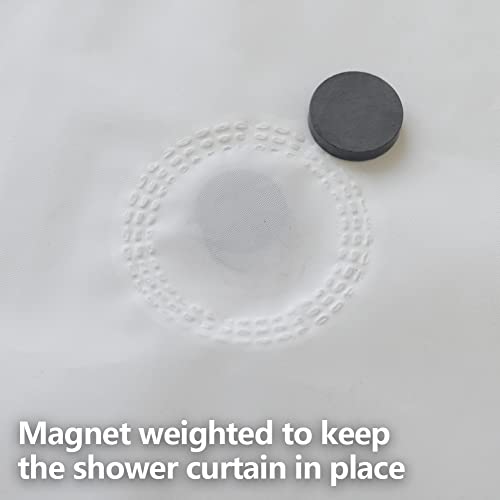 Yisure Shower Curtain Liner Short Length 60 Inch, White Peva Vinyl Waterproof Bathroom Small Shower Curtain Sets With 3 Heavy Magnets 70X60'' #TOP3
