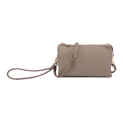 Image of JEN & CO. Riley Small Crossbody Bags Vegan Leather Wristlet Wallets Clutch Purses Shoulder Handbag for Women