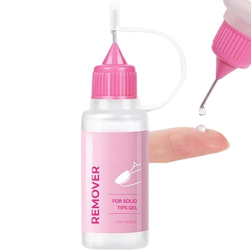 Hitburu Removedor de Pegamento para Uñas Postizas,Gel Quita Pegamentos para Uñas de 15 ML | Gel Disolvente Para Manicura En Casa O Salón Viaje Diseños