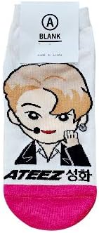 A BLANK Women's Kpop Cartoon Character Socks - Made in Korea (Seonghwa, Mingi, Hongjoong, Jongho, San, Wooyoung, Yeosang, Yunho, A TEEnage Z)