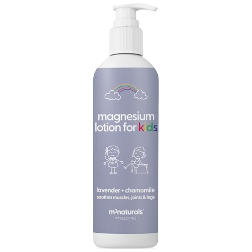 Lavender Magnesium Lotion for Kids & Magnesium Lotion for Babies with Chamomile | Soothes Tired Legs, Supports Restful Sleep, Moisturizes Sensitive Skin, 8 fl oz (237 mL) by M3
