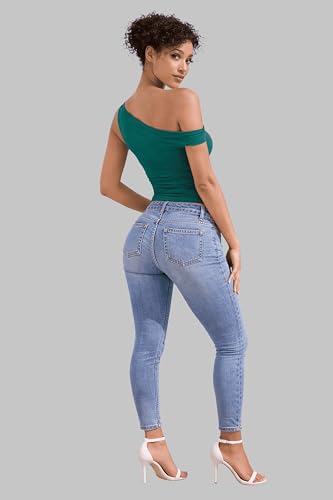 Image of London Hills Off Shoulder Tshirt for Women | Off Shoulder Top for Women Stylish | Concert Tops for Womens | Tops for Women Western | Tops for Woman | Women T-Shirts | Women's One Shoulder Top