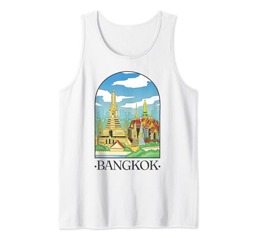 Bangkok Skyline Vintage Distressed Thailand Bangkok Tank Top