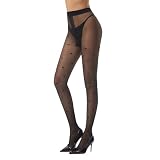 Viyongan Patterned Tights for Women High Waist Pantyhose Black Sheer Stockings 15D(Bow)
