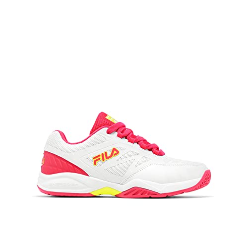 FILA AXILUS JR Sneaker, White/Diva Pink/Safety Yellow, 6.5 US Unisex Big Kid