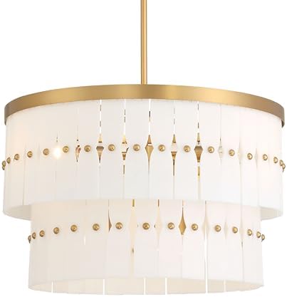 Minka Lavery 2086-732 Coronelle 6 Light 26" Wide Multi Light Pendant - Legacy Brass with Faux Alabaster