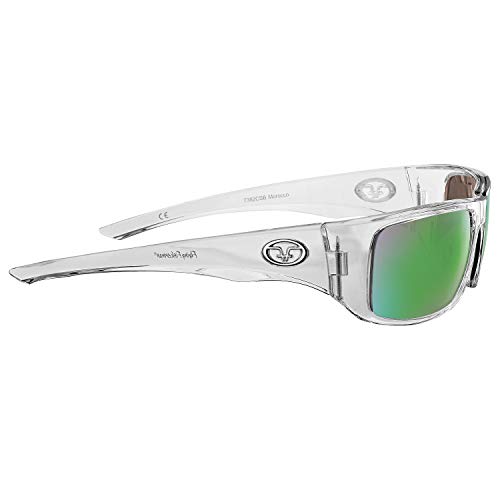 Flying Fisherman Morocco Polarized Sunglasses With Acutint Uv Blocker For Fishing And Outdoor Sports, Crystal Frames/Amber-Green Mirror Lenses #TOP2
