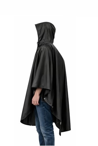 Image of ROCKSPORT Ultralite 3 in 1 Outdoor Hooded Rain Poncho for Adult Unisex, Riding Poncho & Full Cover Waterproof Design, Lightweight & Reusable, One Size Fits Most