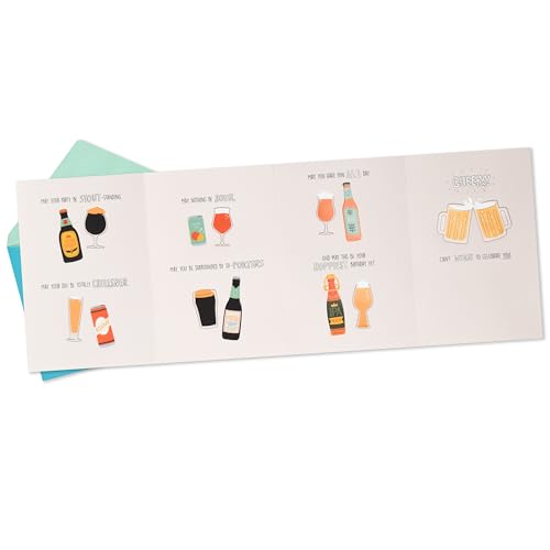 Hallmark Cartão de aniversário engraçado de cerveja de todos nós (To A Dad Who's Lager Than Life)