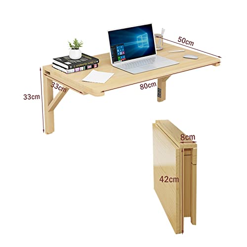 Gdmokle Mesa de Pared Plegable de Madera, Mesa de Cocina Abatible Portátil, Mesa de Estudio, Grandioso para Comedor Estudio Cocina Balcón, Ahorro de Espacio(Tamaño : 80x50x33cm) - imagen 3