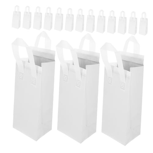 Ipetboom 50pcs Insulated Drink Carrier Bag with Handles Thermal Takeout Tote for Hot Cold Beverages Portable Packaging for Restaurants Cafes Individual Cup Compartments