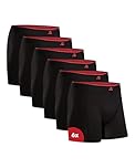 DANISH ENDURANCE Men's Bamboo Boxers, Comfortable, Breathable Underwear, Tagless, Optional Open Fly, 6 Pack, Black, M