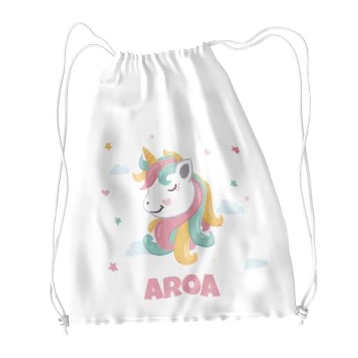 SAQUITOMAGICO Mochila Infantil Personalizada con tu Nombre.Excursiones.Vuelta al cole. (Unicornio)