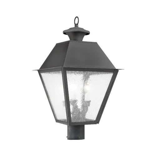 Livex-Lighting-2169-61-Mansfield-3-Light-Outdoor-Post-Head-Charcoal Livex Lighting 2169 61 Mansfield 3 Light Outdoor Post Head Charcoal